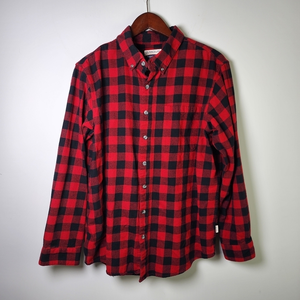 Magellan Outfitters Mens Classic Fit Buffalo Plaid Button Front Shirt Size Large